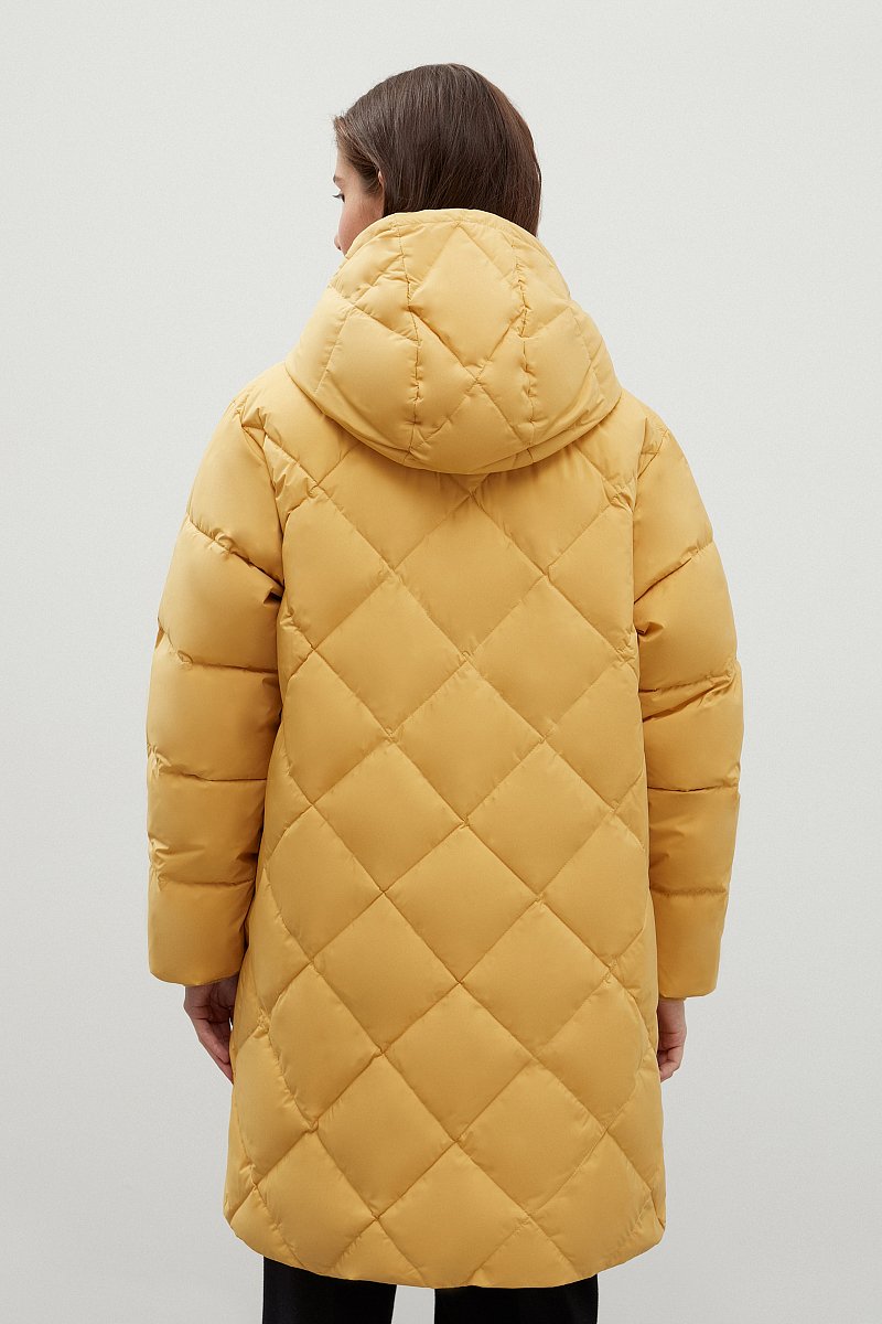Стеганое пуховое пальто с капюшоном, Модель FWC11019, Фото №5