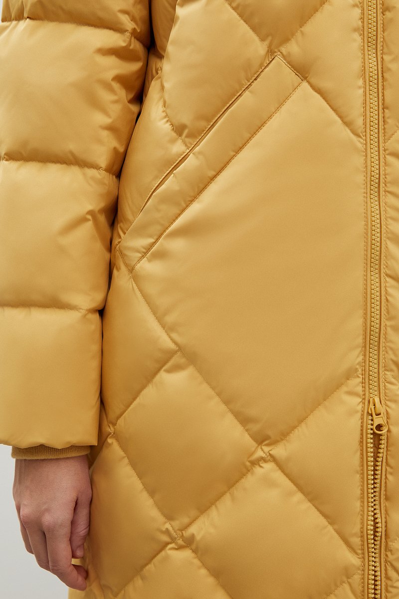 Стеганое пуховое пальто с капюшоном, Модель FWC11019, Фото №7