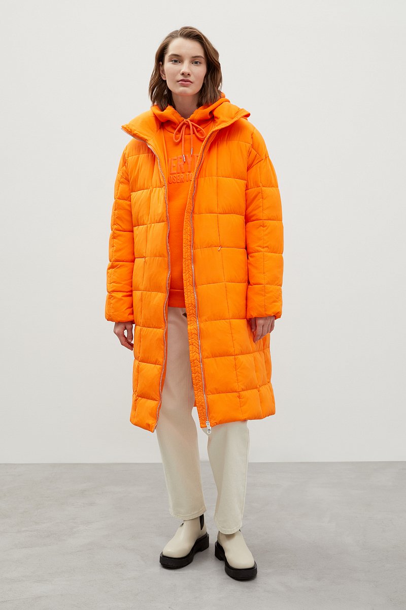 Стеганое утепленное пальто с капюшоном, Модель FWC11092, Фото №2