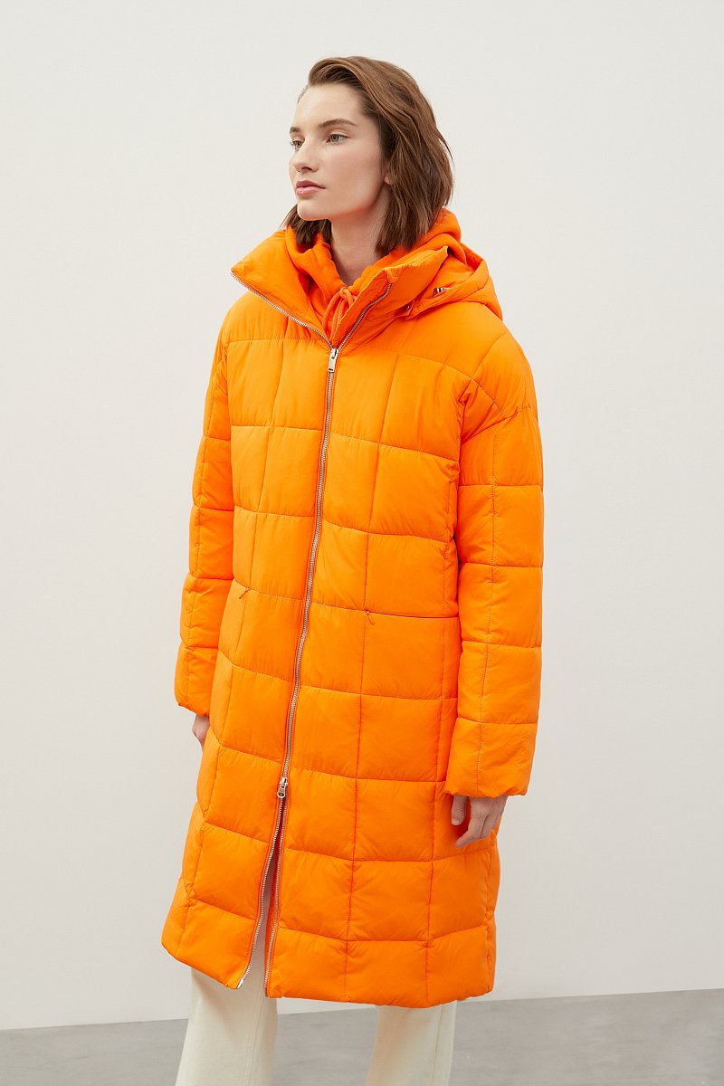 Стеганое утепленное пальто с капюшоном, Модель FWC11092, Фото №4