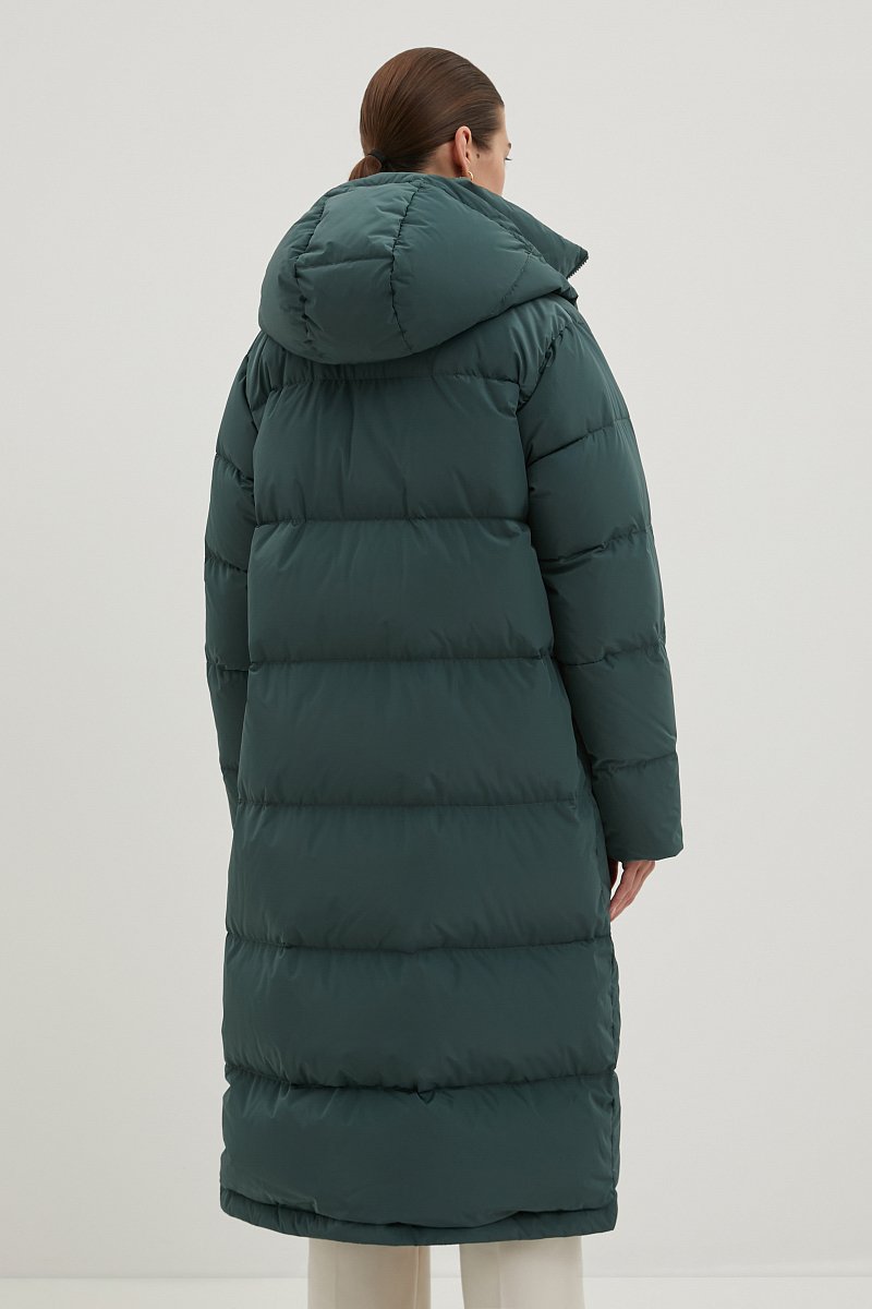 Стеганое пуховое пальто oversize силуэта, Модель FWC110101, Фото №4