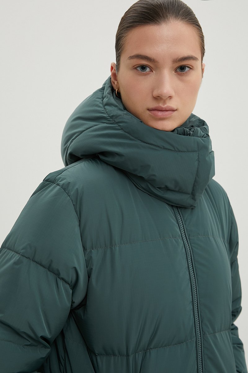 Стеганое пуховое пальто oversize силуэта, Модель FWC110101, Фото №5