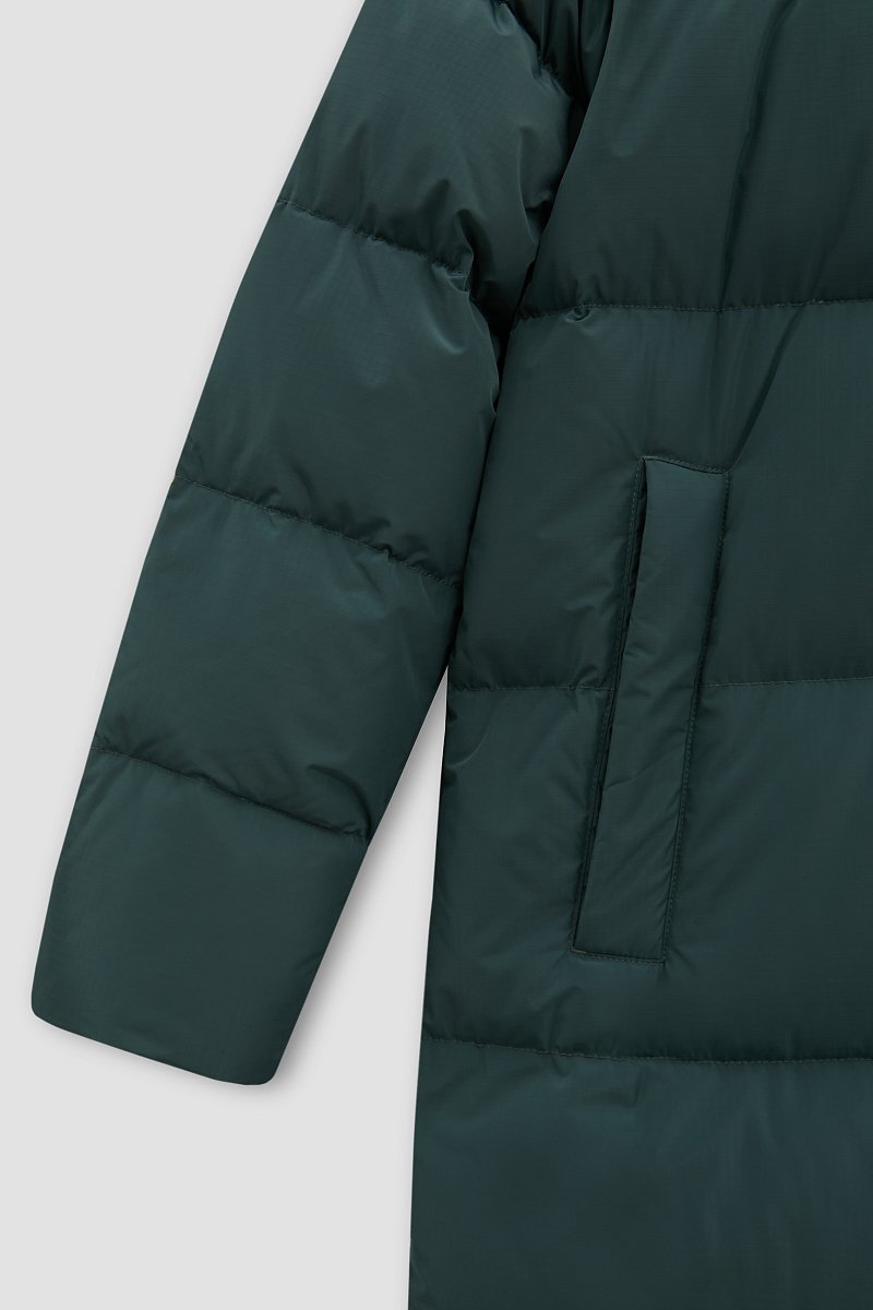 Стеганое пуховое пальто oversize силуэта, Модель FWC110101, Фото №7