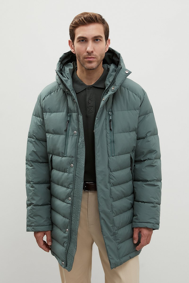 Стеганое пуховое пальто с капюшоном, Модель FWC21017, Фото №2