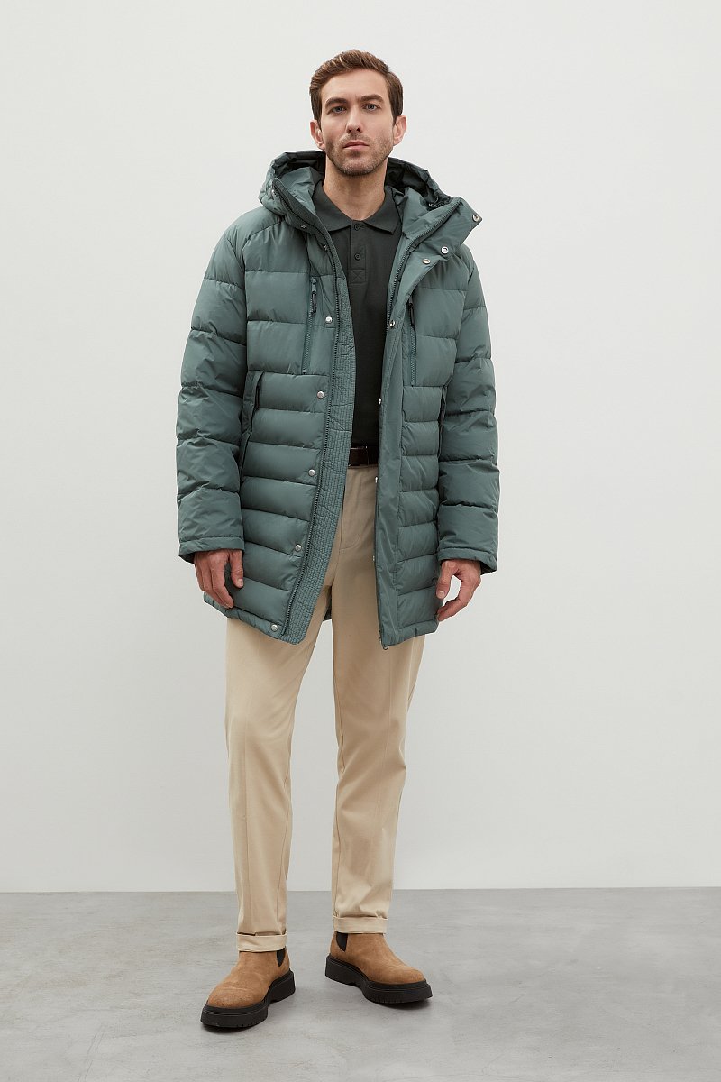 Стеганое пуховое пальто с капюшоном, Модель FWC21017, Фото №2