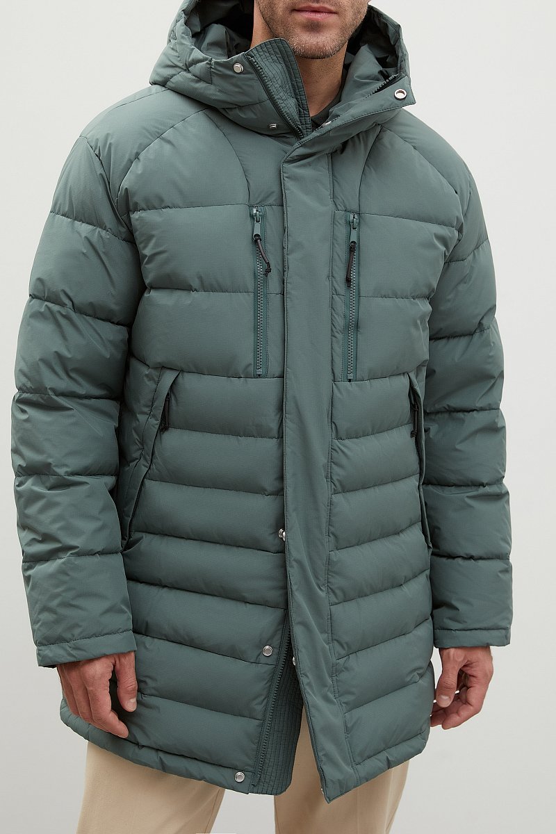 Стеганое пуховое пальто с капюшоном, Модель FWC21017, Фото №4