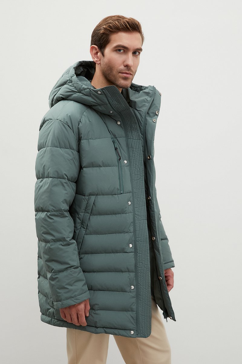Стеганое пуховое пальто с капюшоном, Модель FWC21017, Фото №5