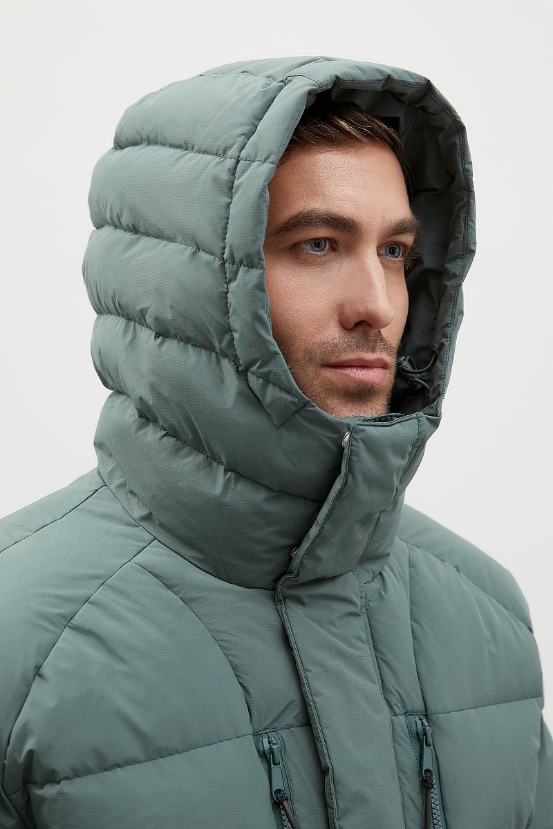 Стеганое пуховое пальто с капюшоном, Модель FWC21017, Фото №9