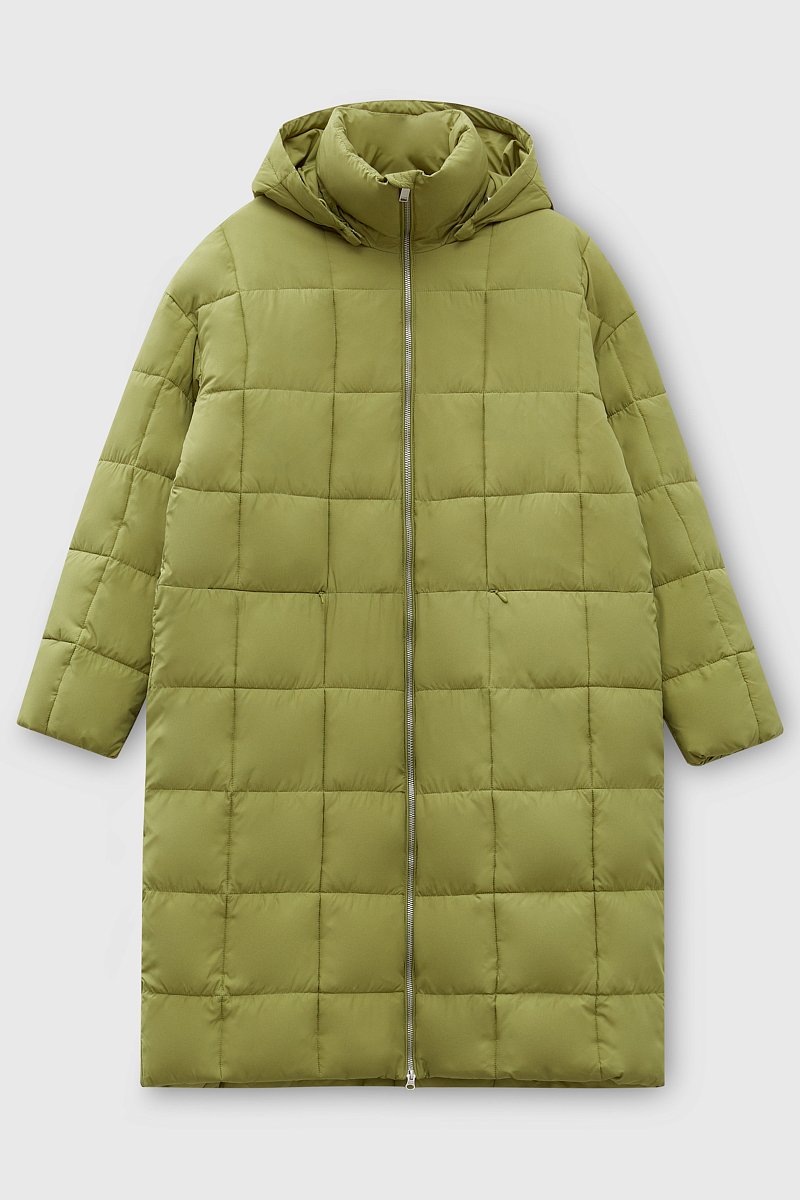 Стеганое утепленное пальто с капюшоном, Модель FWC11092, Фото №9