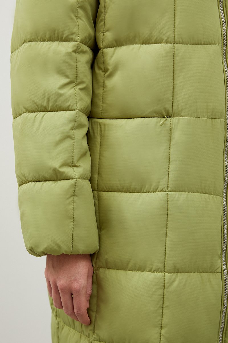 Стеганое утепленное пальто с капюшоном, Модель FWC11092, Фото №7
