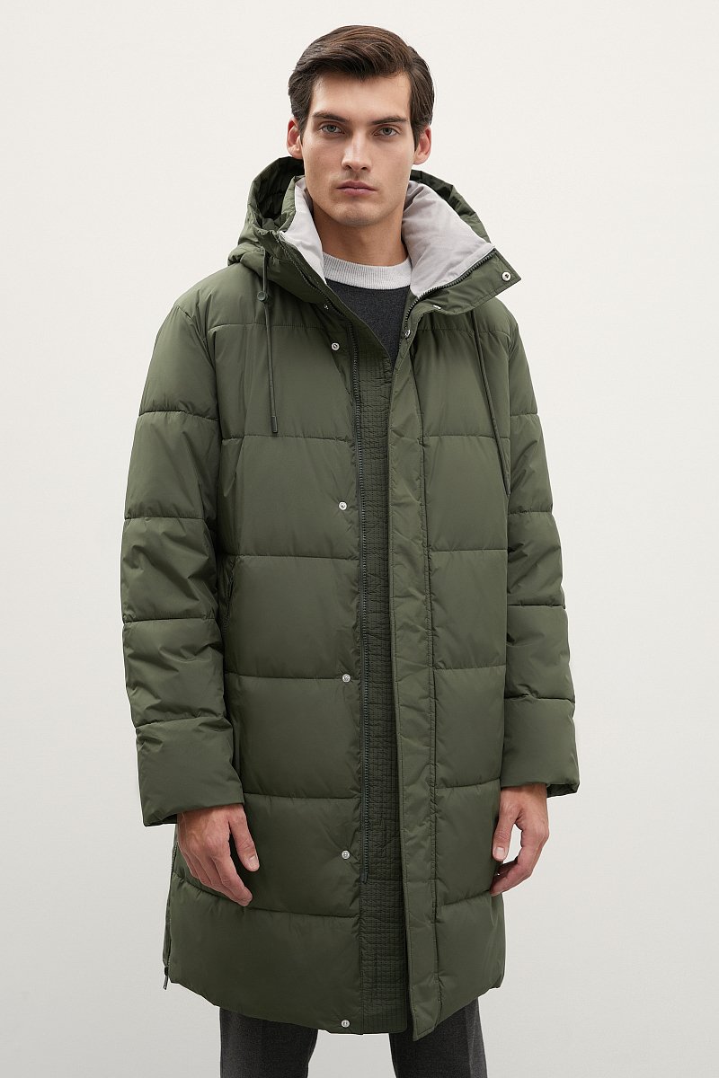 Стеганое утепленное пальто с капюшоном, Модель FWC21005, Фото №1
