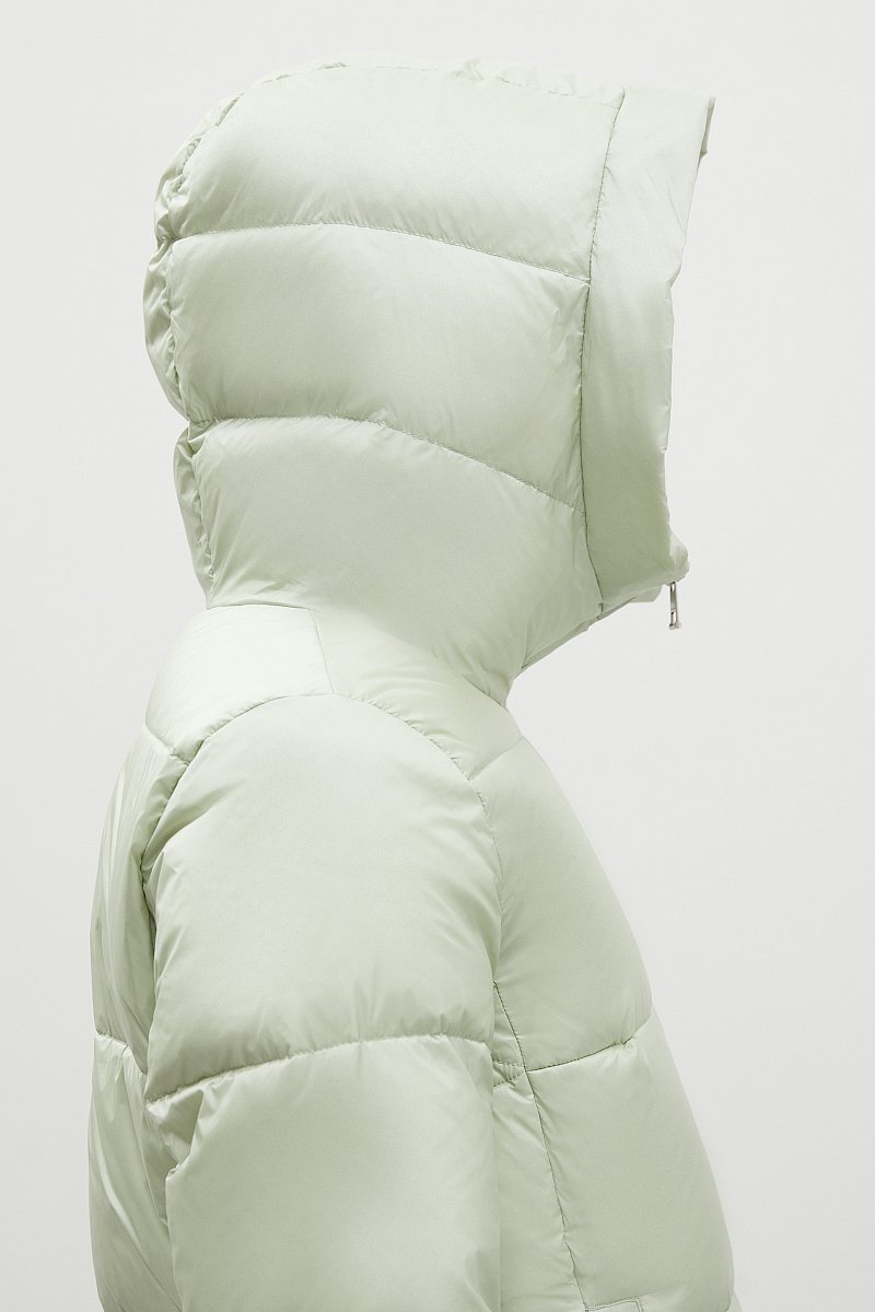 Стеганое пуховое пальто с капюшоном, Модель FWC11071, Фото №8