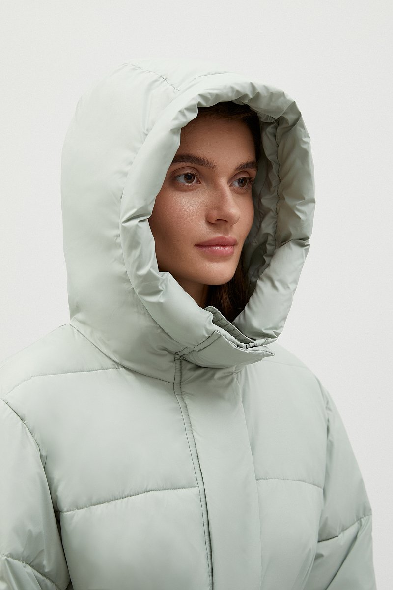 Утепленное пальто с поясом, Модель FWC11072, Фото №8