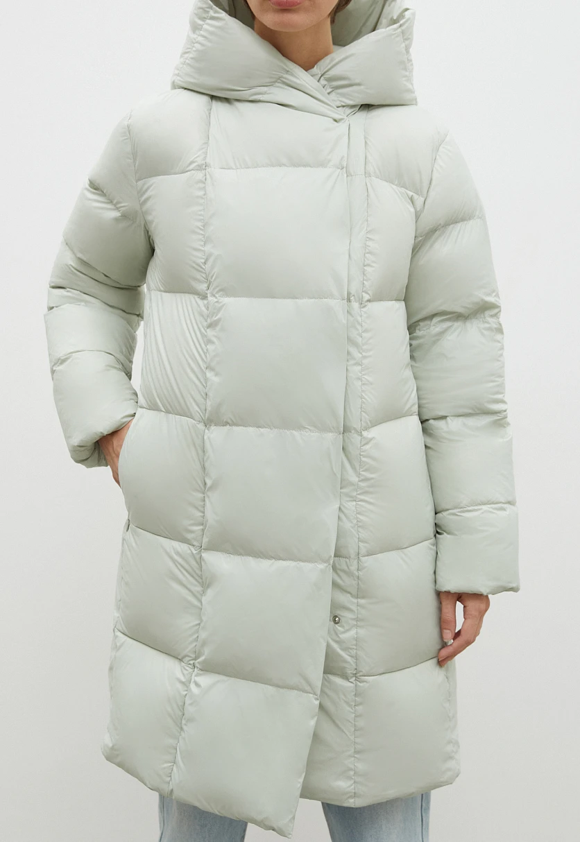 Стеганое пуховое пальто силуэта oversize, Модель FWC11079, Фото №3