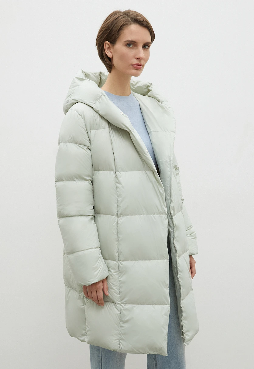 Стеганое пуховое пальто силуэта oversize, Модель FWC11079, Фото №4