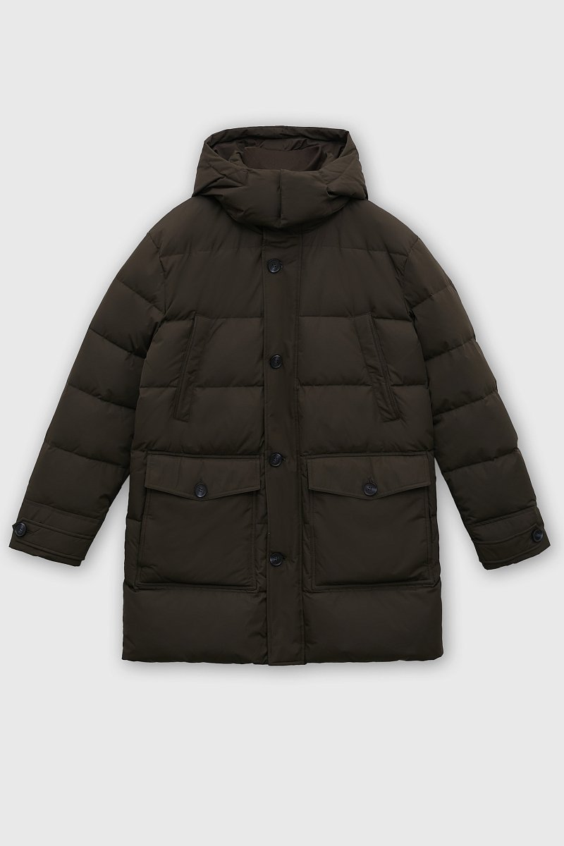 Стеганое пуховое пальто с капюшоном, Модель FWC21006, Фото №9