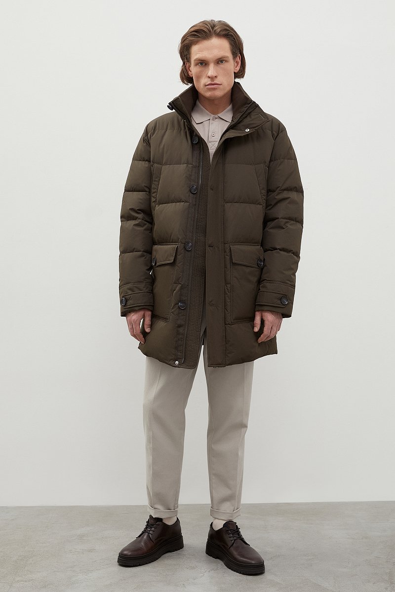 Стеганое пуховое пальто с капюшоном, Модель FWC21006, Фото №2