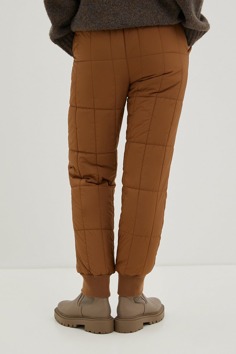 Стеганые утепленные брюки с резинкой, Модель FWC11057, Фото №4