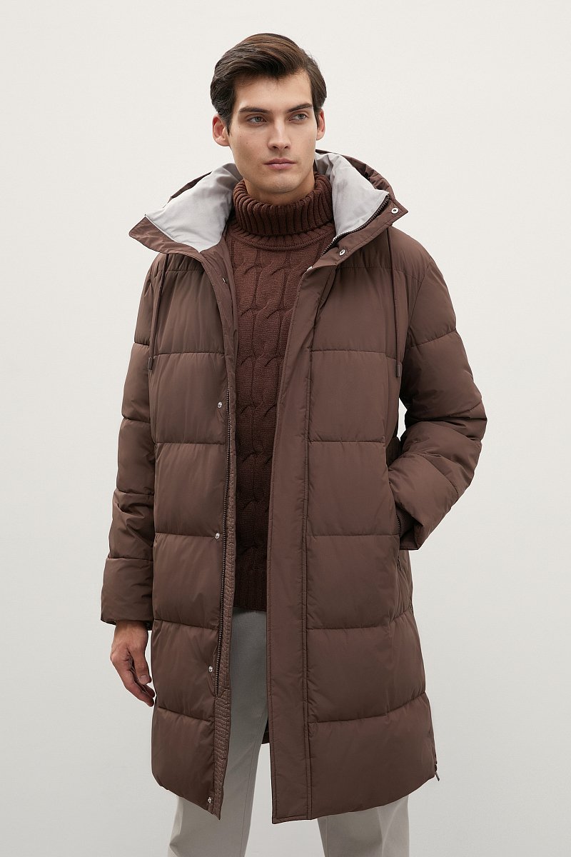 Стеганое утепленное пальто с капюшоном, Модель FWC21005, Фото №1