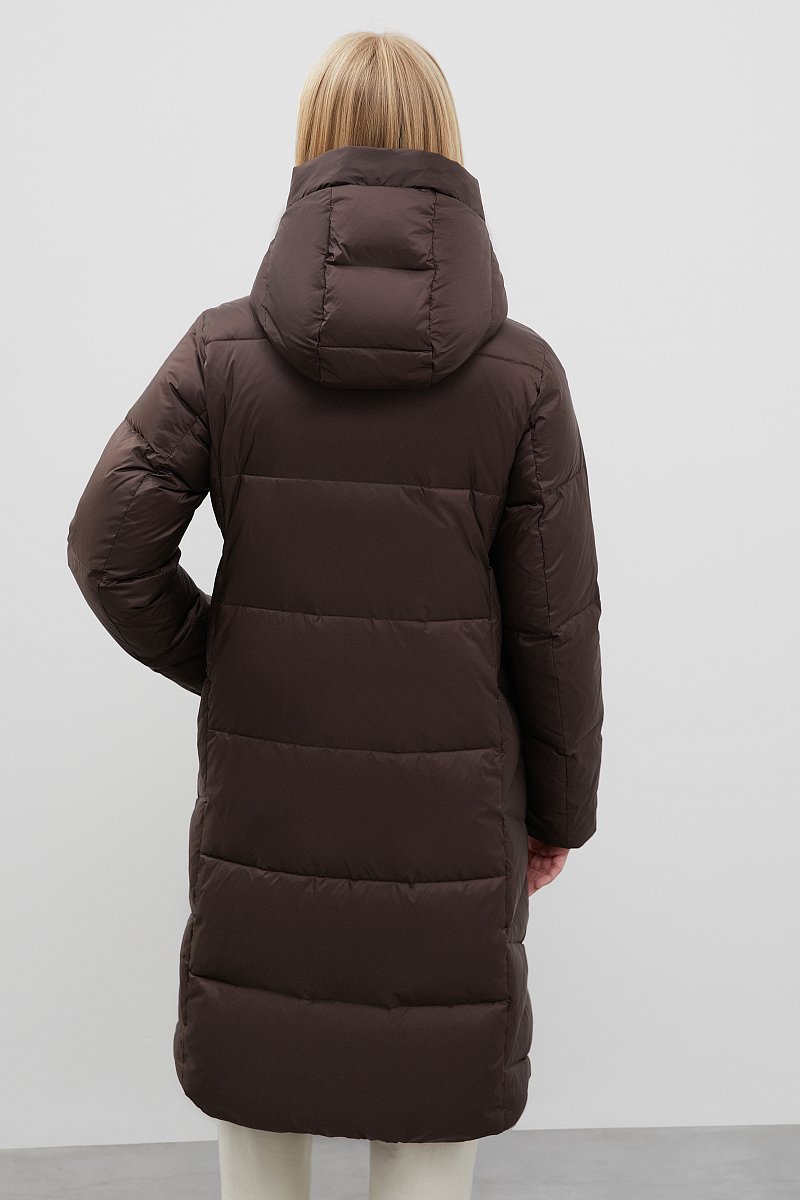 Стеганое пуховое пальто с капюшоном, Модель FWC11071, Фото №5