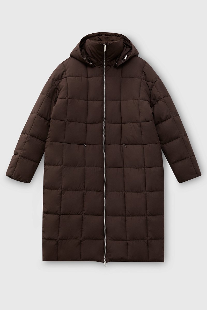 Стеганое утепленное пальто с капюшоном, Модель FWC11092, Фото №10
