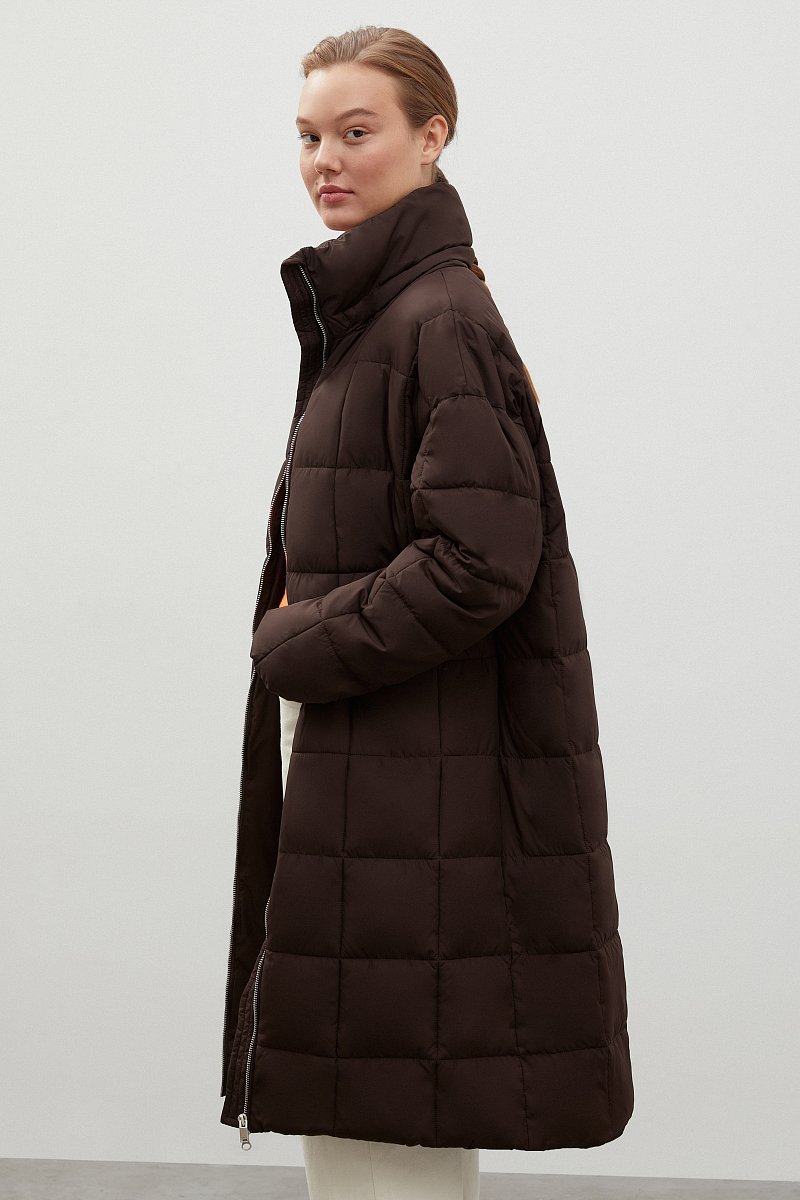 Стеганое утепленное пальто с капюшоном, Модель FWC11092, Фото №5