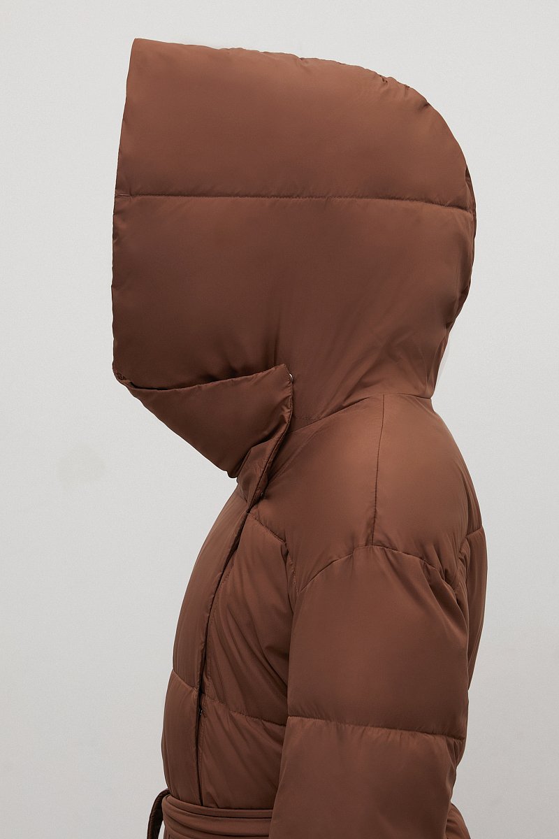Стеганое утепленное пальто с поясом, Модель FWC11029, Фото №8