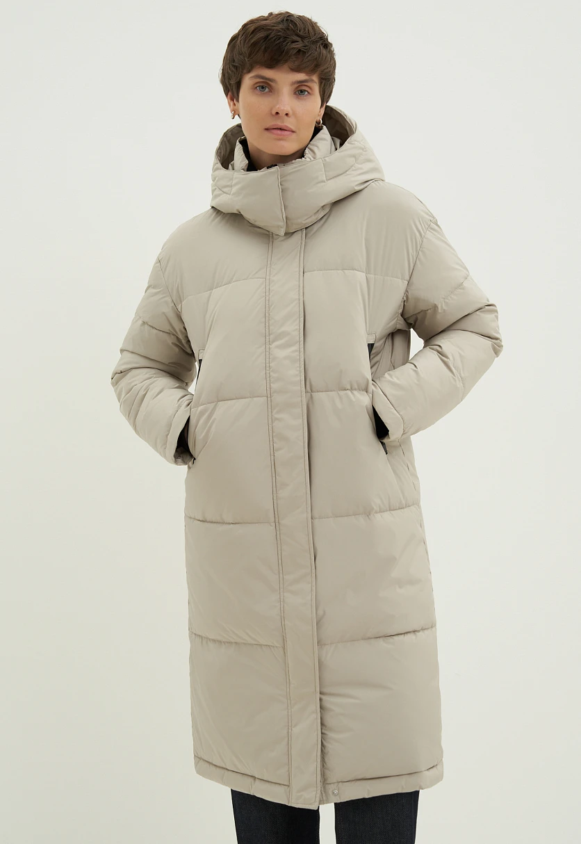 Стеганое утепленное пальто oversize силуэта, Модель FWC11046, Фото №1