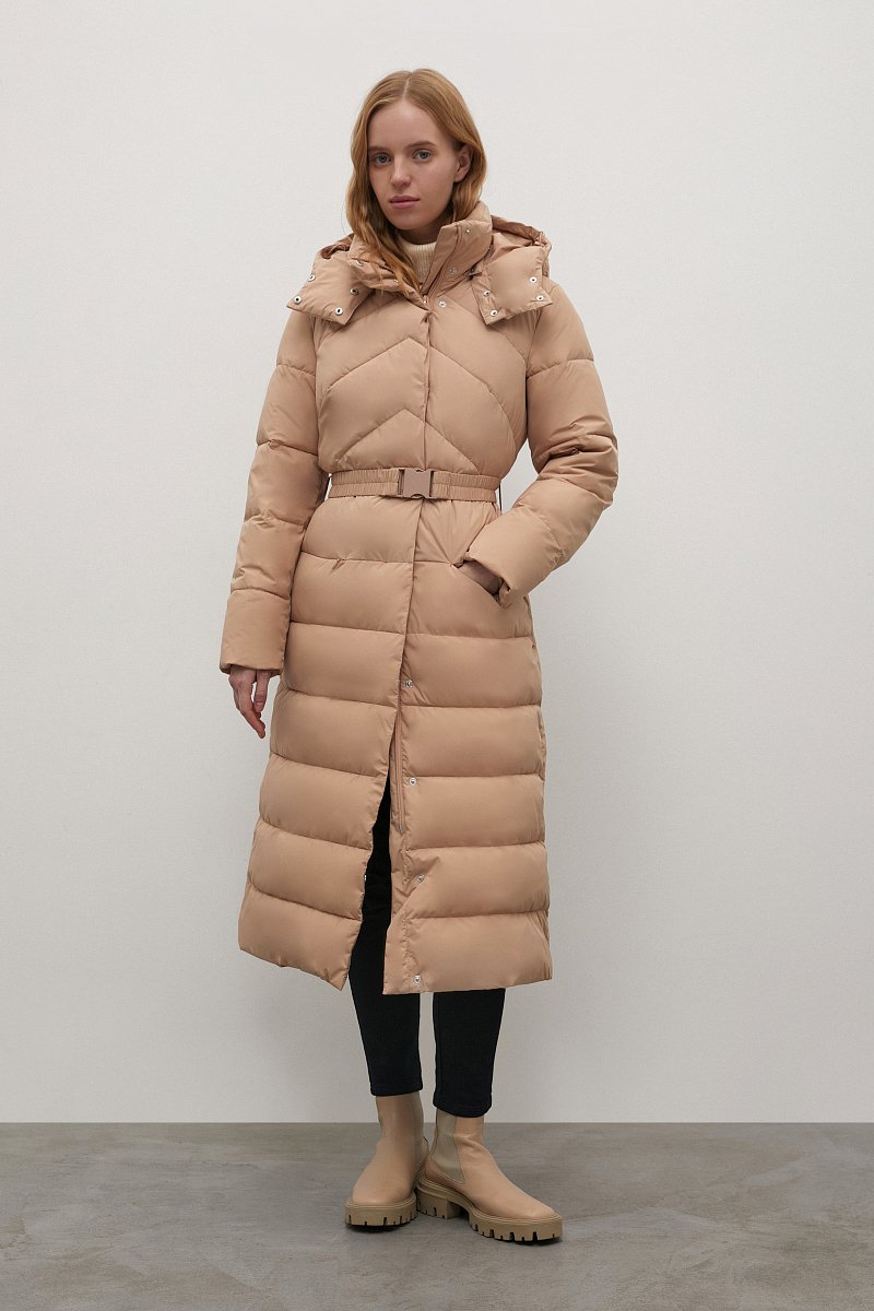 Стеганое утепленное пальто с капюшоном, Модель FWC11007, Фото №2