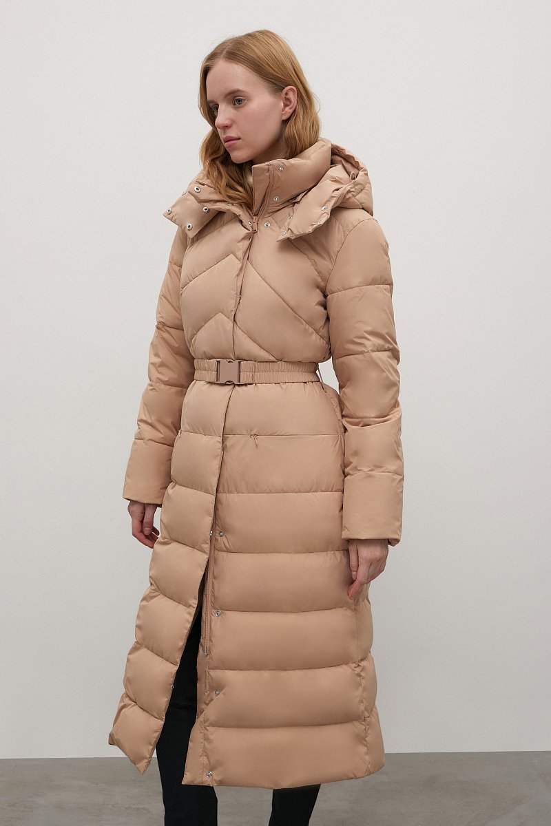 Стеганое утепленное пальто с капюшоном, Модель FWC11007, Фото №4