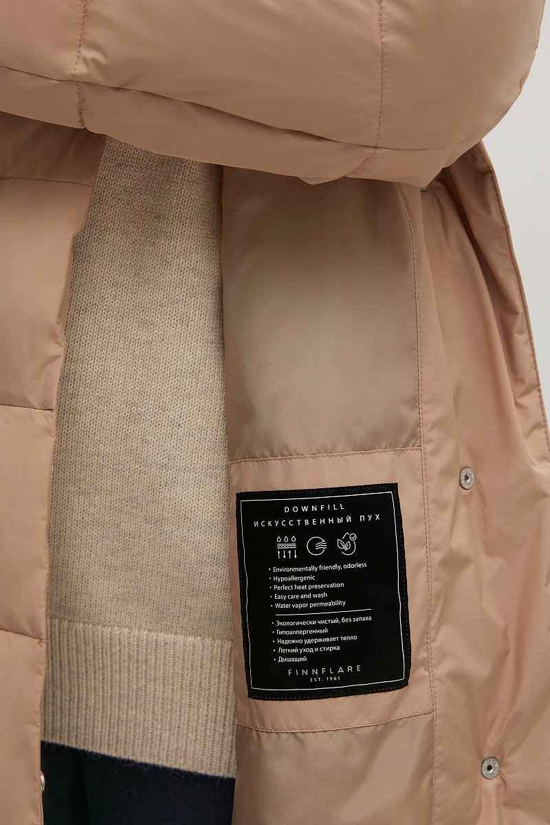 Стеганое утепленное пальто с капюшоном, Модель FWC11007, Фото №7