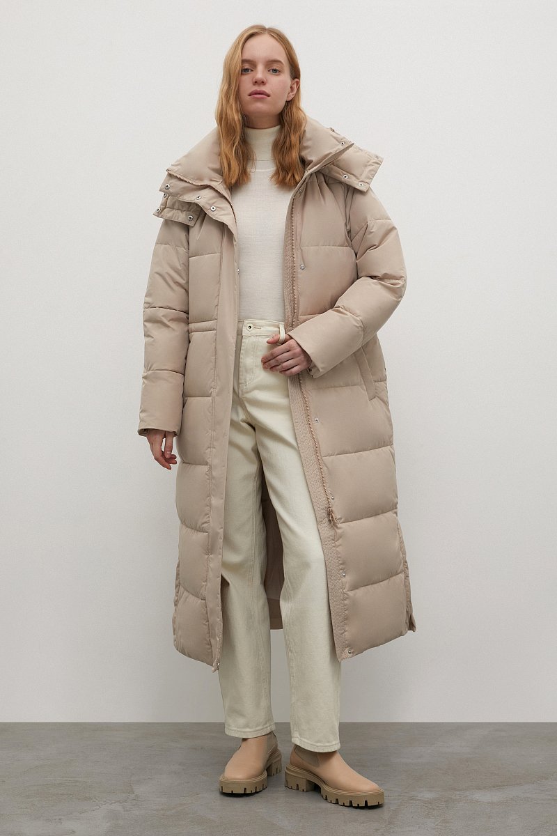 Утепленное пальто с талией на кулиске, Модель FWC11000, Фото №1