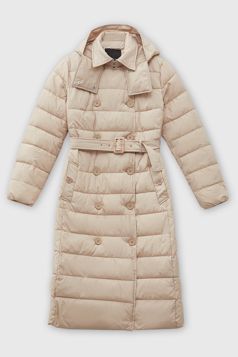 Стеганое утепленное пальто с поясом, Модель FWC11006, Фото №9