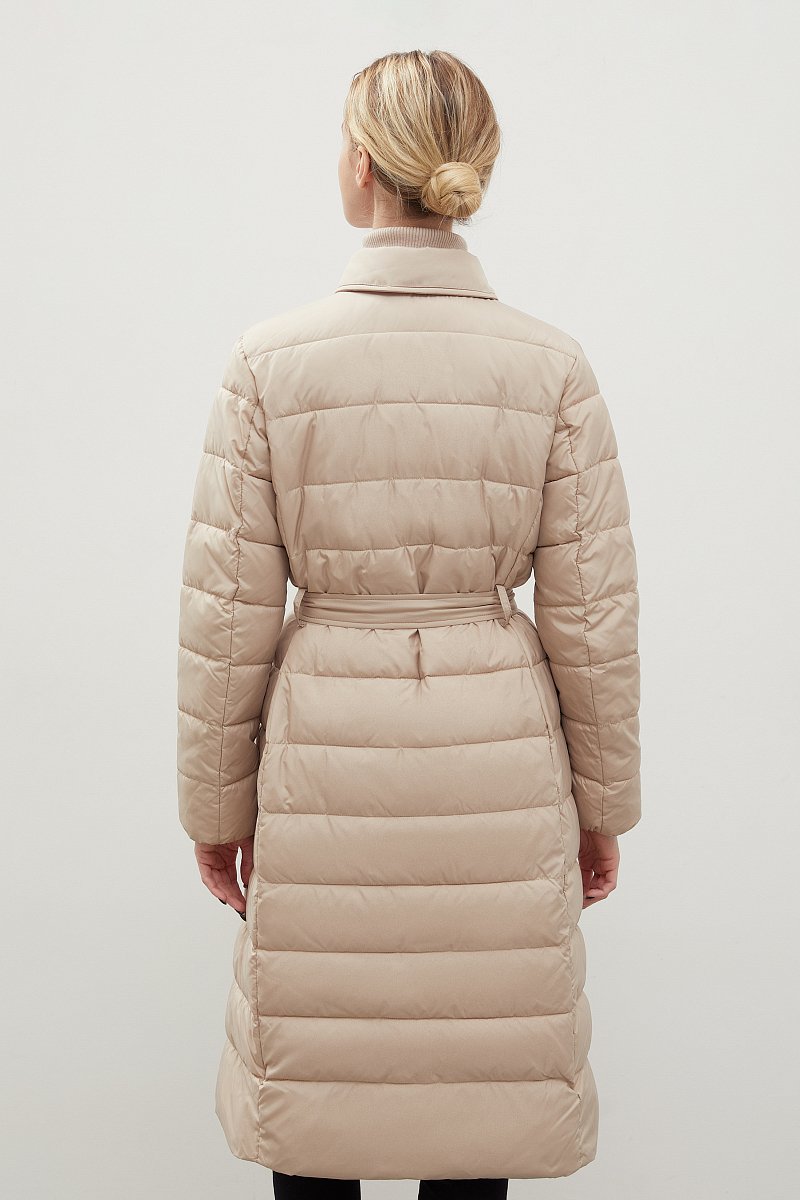 Стеганое утепленное пальто с поясом, Модель FWC11006, Фото №5
