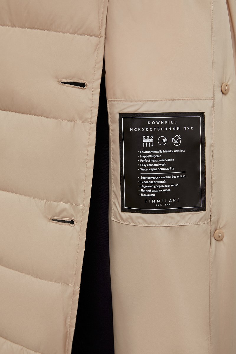 Стеганое утепленное пальто с поясом, Модель FWC11006, Фото №6