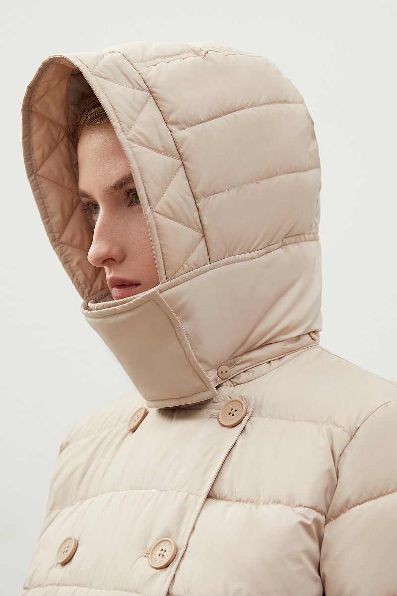 Стеганое утепленное пальто с поясом, Модель FWC11006, Фото №8
