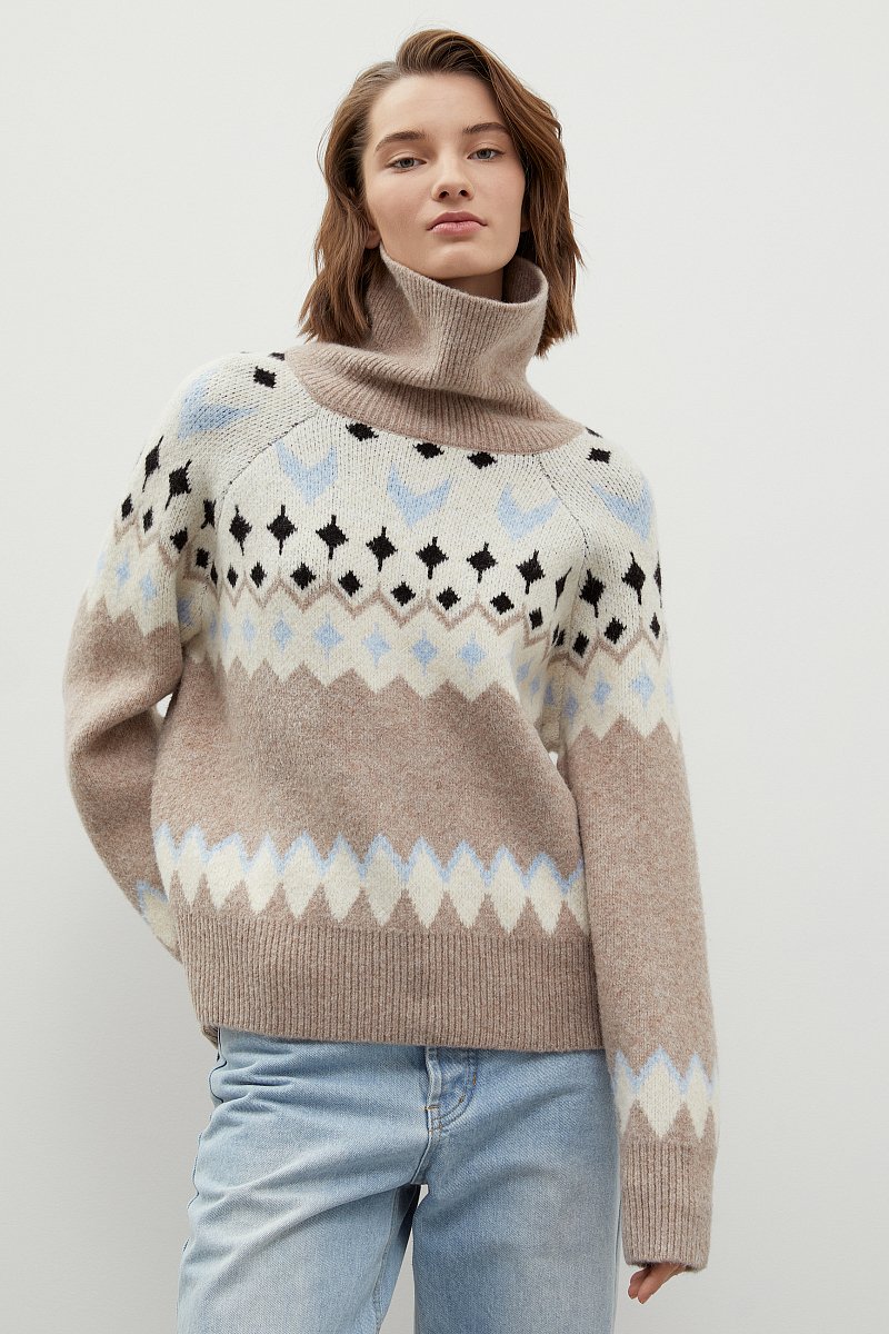 Свитер oversize силуэта с шерстью, Модель FWC11113, Фото №1