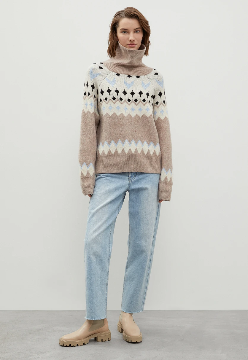 Свитер oversize силуэта с шерстью, Модель FWC11113, Фото №2
