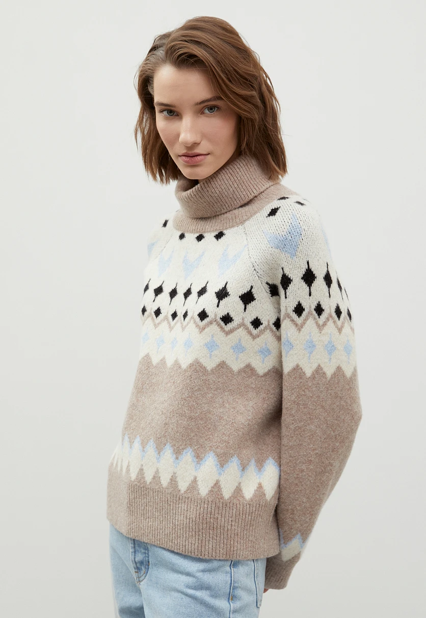 Свитер oversize силуэта с шерстью, Модель FWC11113, Фото №4