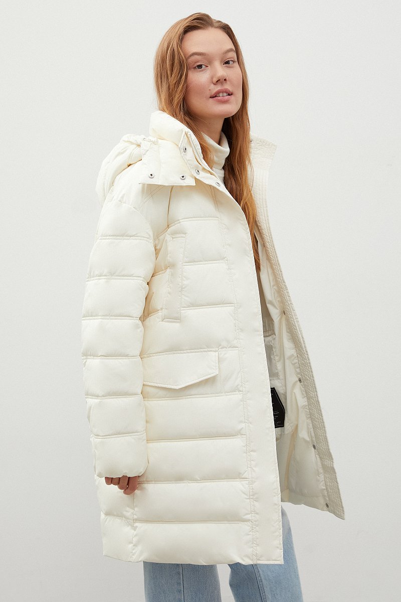 Утепленное пальто силуэта oversize, Модель FWC11055, Фото №4