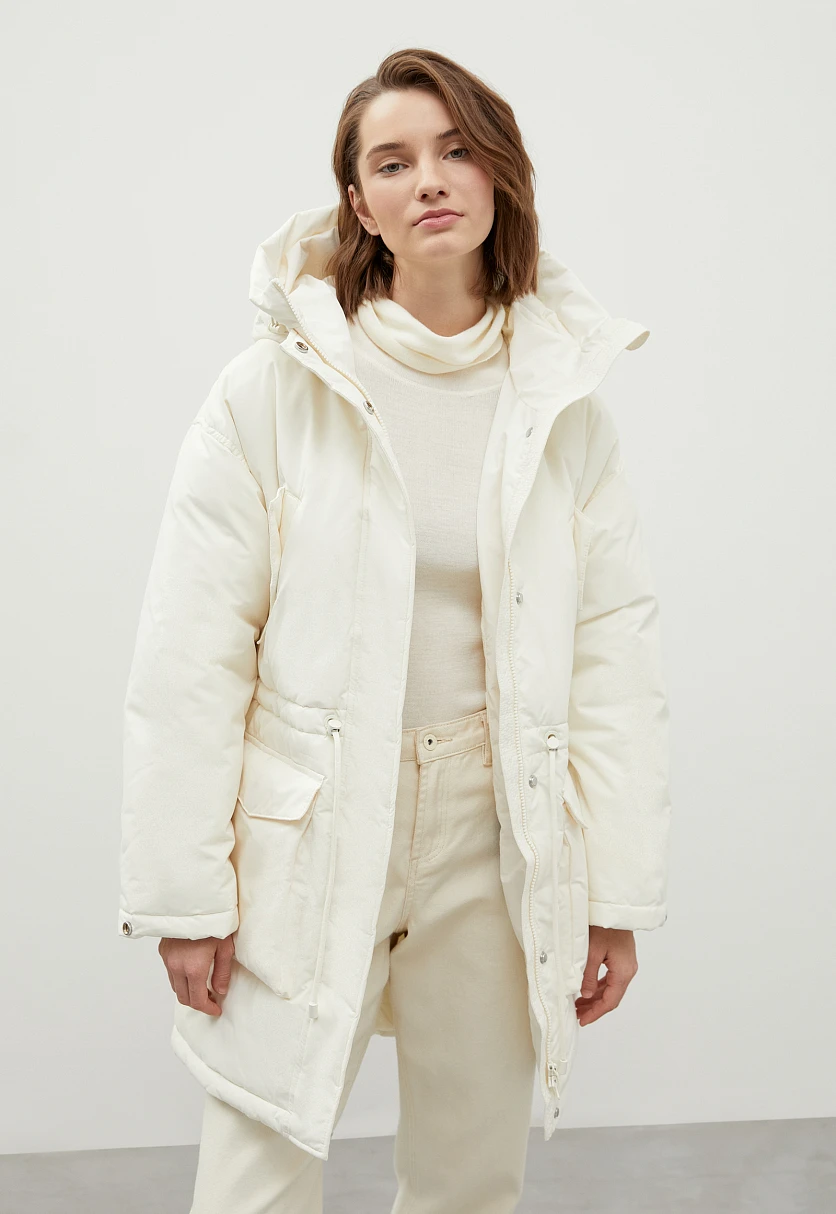 White parkas on sale