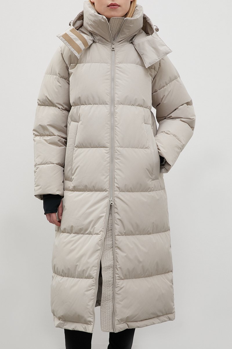 Стеганое пуховое пальто oversize силуэта, Модель FWC110101, Фото №3