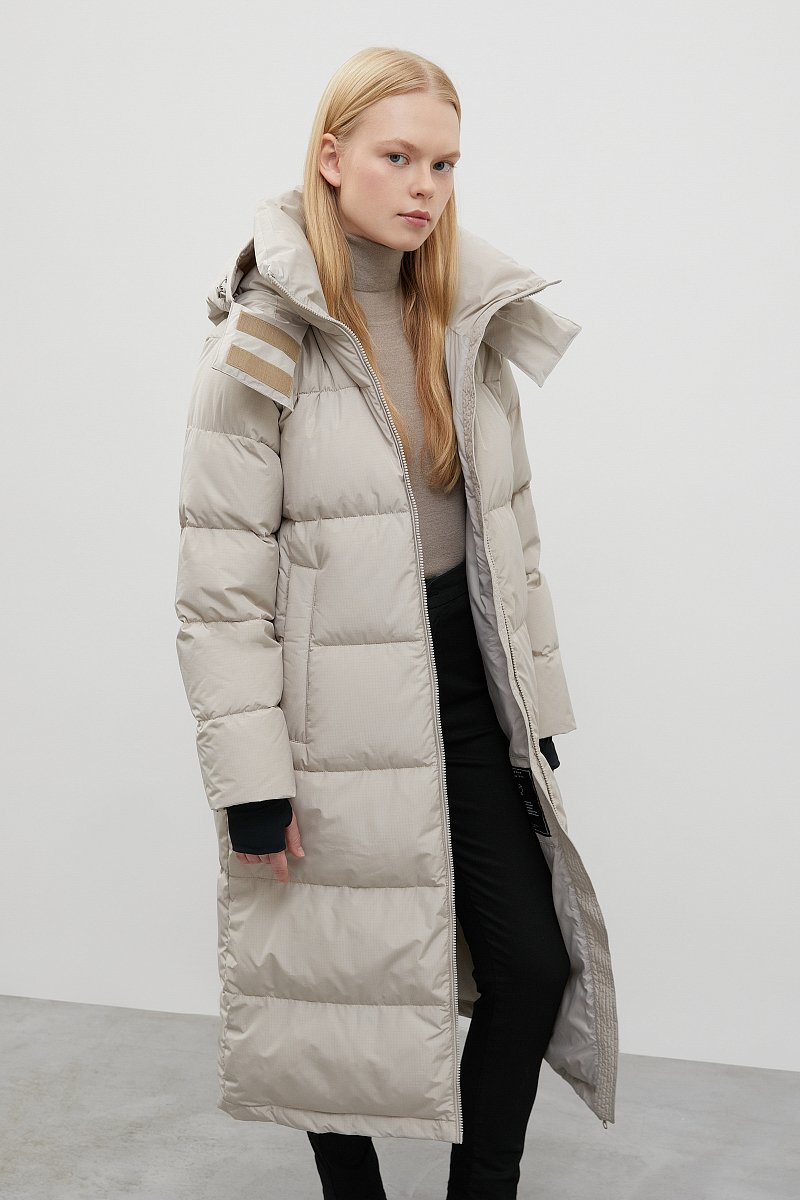 Стеганое пуховое пальто oversize силуэта, Модель FWC110101, Фото №4