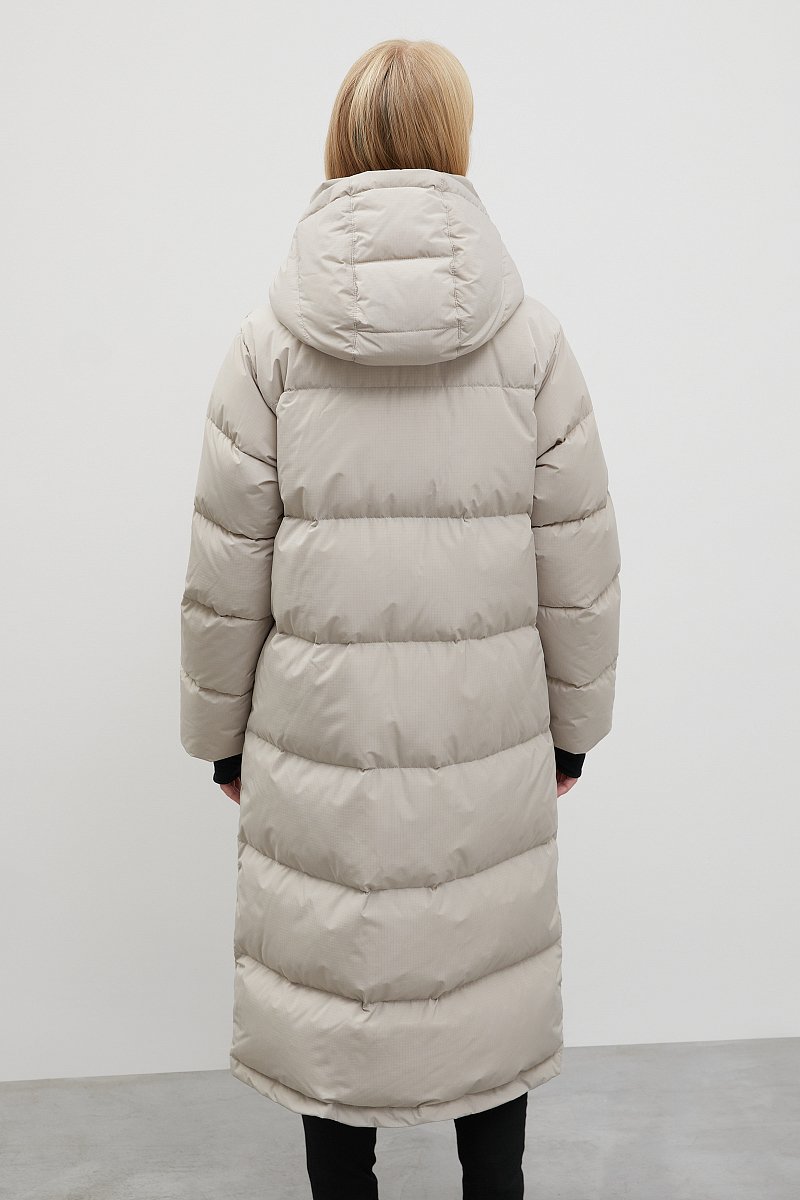 Стеганое пуховое пальто oversize силуэта, Модель FWC110101, Фото №5