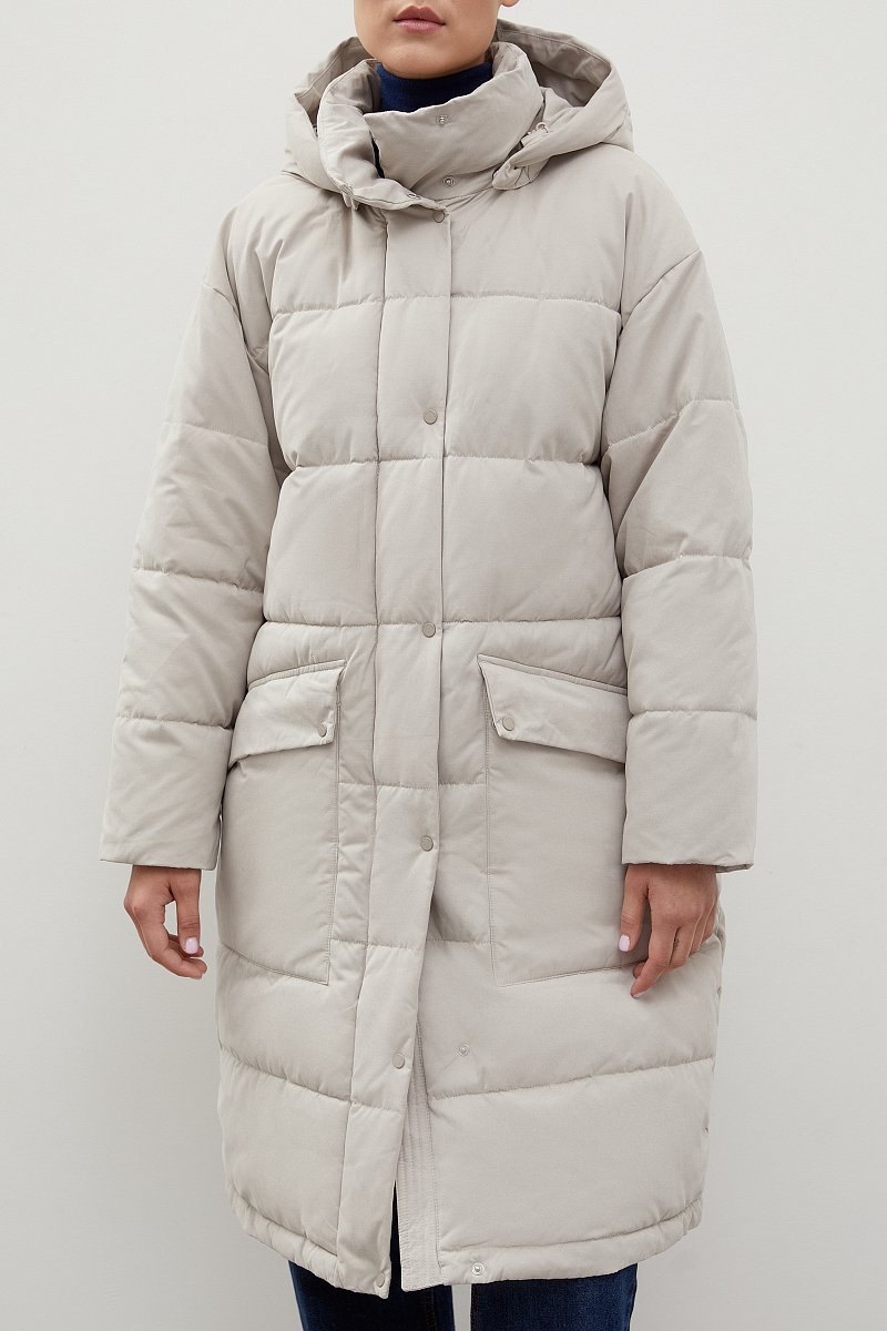 Утепленное пальто с капюшоном, Модель FWC11023, Фото №3