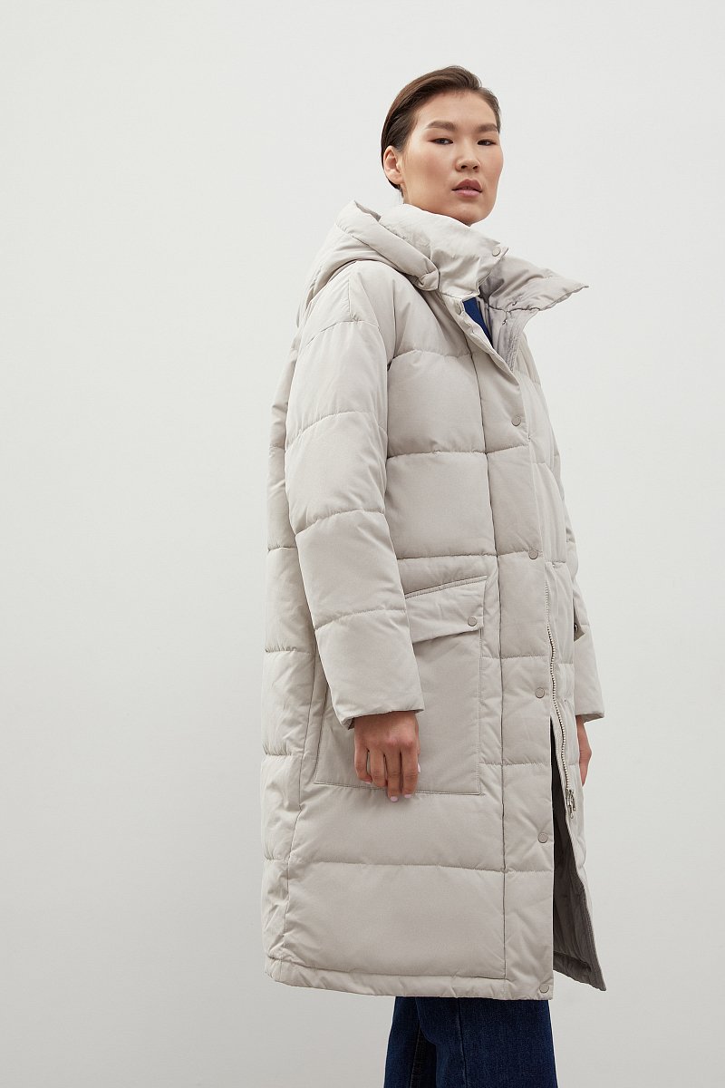 Утепленное пальто с капюшоном, Модель FWC11023, Фото №5