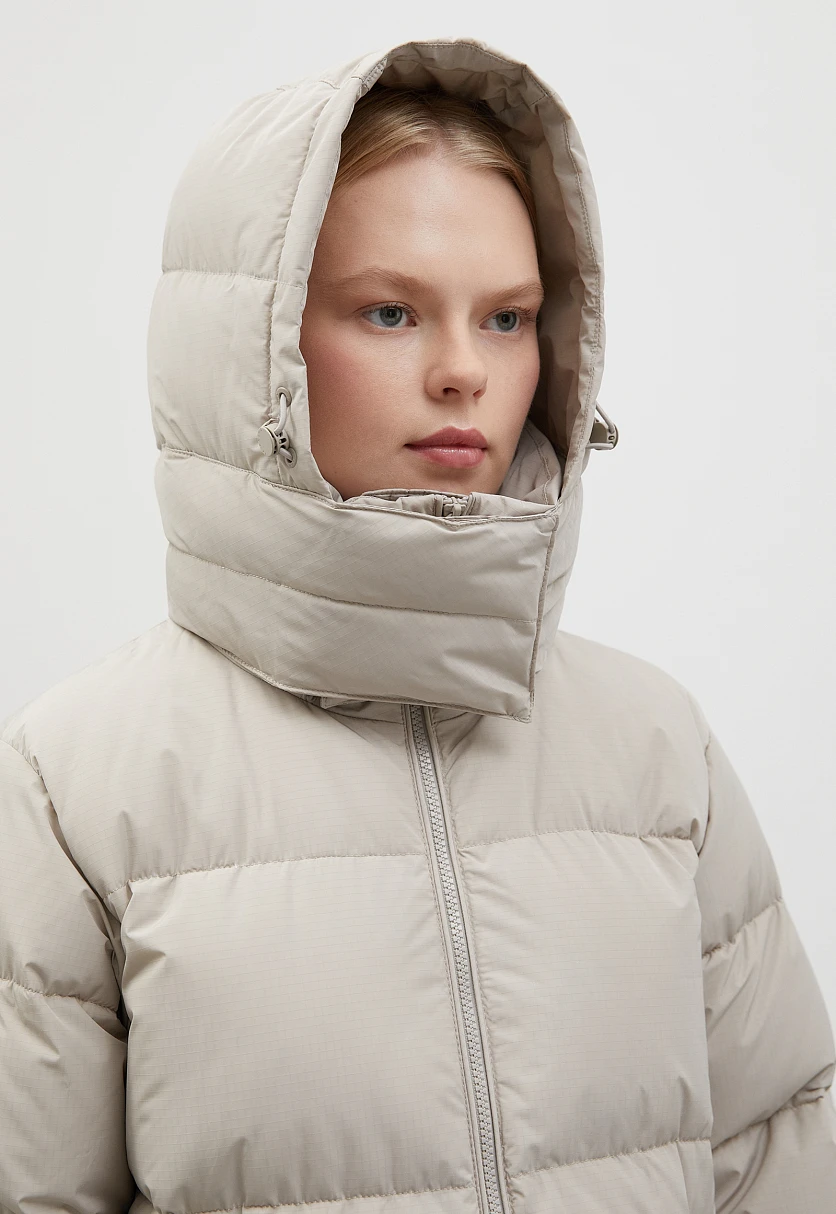 Стеганое пуховое пальто oversize силуэта, Модель FWC110101, Фото №8