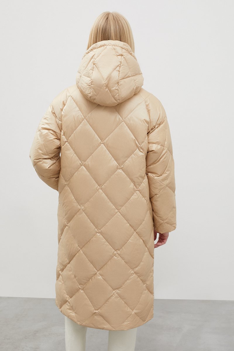 Стеганое пуховое пальто с капюшоном, Модель FWC11012, Фото №5