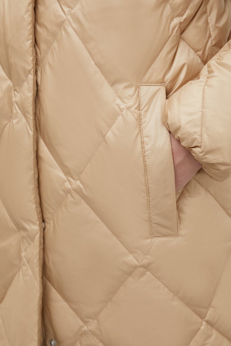 Стеганое пуховое пальто с капюшоном, Модель FWC11012, Фото №6