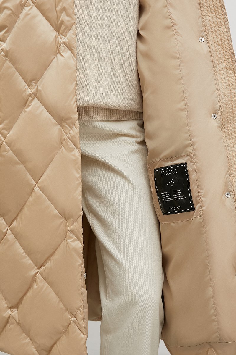 Стеганое пуховое пальто с капюшоном, Модель FWC11012, Фото №6